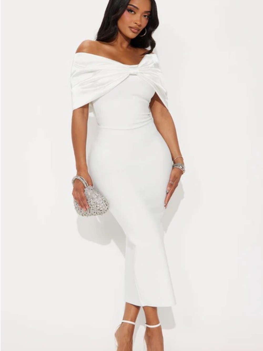 Pretty Privilege Bandage Midi Dress - White